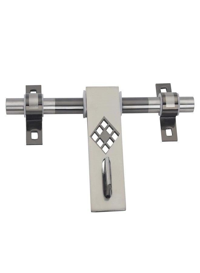 أتوم قفل باب فولاذي من Atom مقاس 9.6 بوصة | قفل باب أنيق لمجموعة تركيبات الأبواب، ملحقات الأبواب | لون أسود فضي (عبوة من قطعة واحدة، Erica-BS) - Image 2